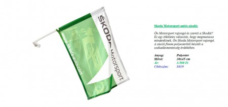 Skoda Motorsport autós zászló